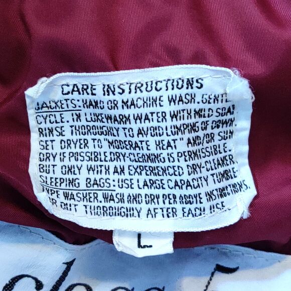 80s BTTF McFly Class 5 Mountaineering USA Made Goose Down Vest  Size L Burgundy - Picture 7 of 10